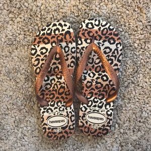 Cheetah flip flops